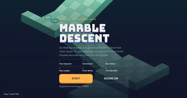 Screenshot of marble descent