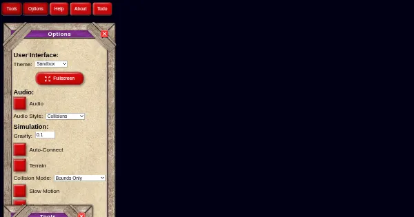 Screenshot of pbj sandbox