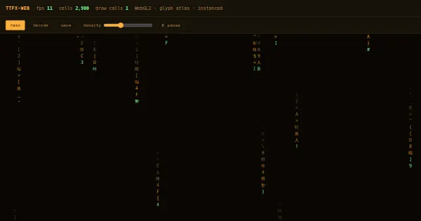 Screenshot of ttfx web