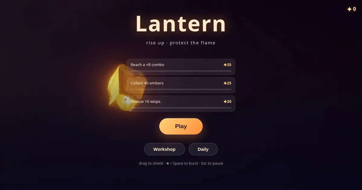 Screenshot of lantern balloon game