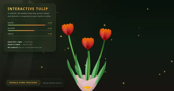 Screenshot of interactive tulip