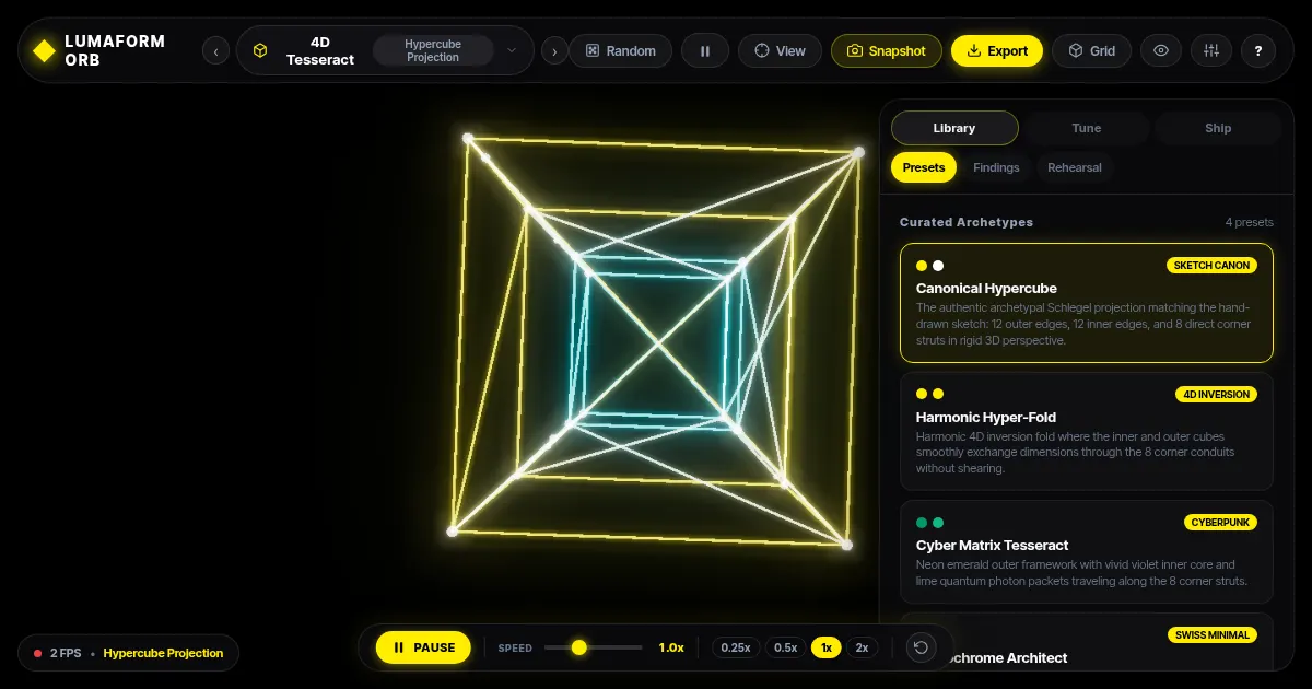 Screenshot of lumaform orb