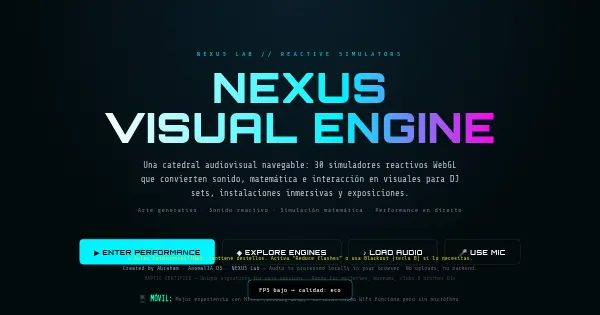 Screenshot of nexus visual engine