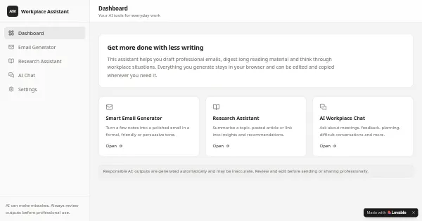 Screenshot of ai productivity hub