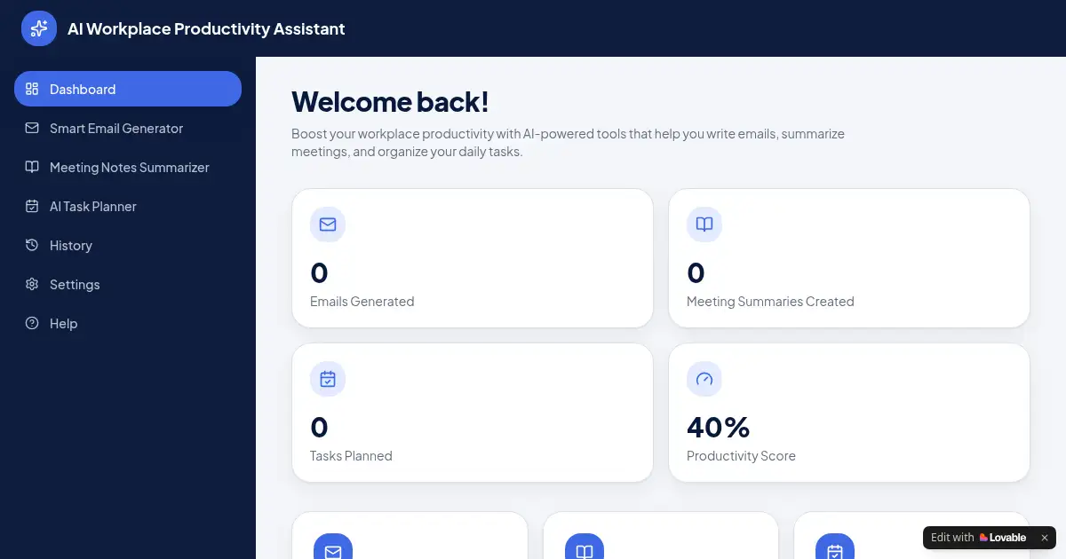 Screenshot of smarter work buddy