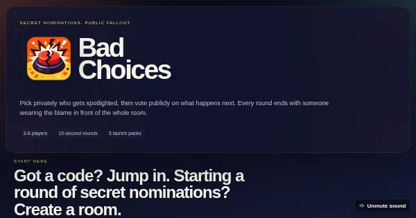 Screenshot of bad choices