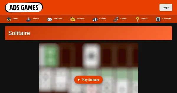 Screenshot of solitaire js
