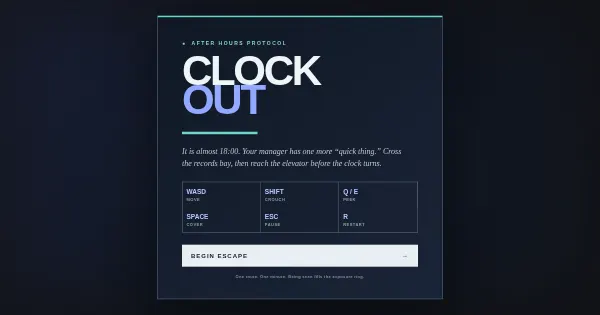 Screenshot of clock out