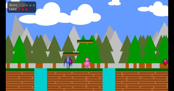 Screenshot of p5js side scroller