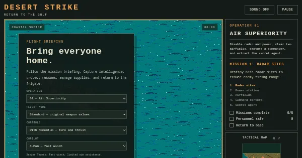 Screenshot of desert strike