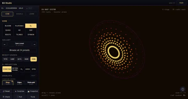 Screenshot of e8 studio
