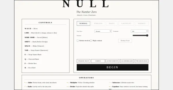 Screenshot of Null