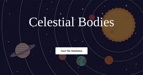 Screenshot of Celestial Bodies Simulator