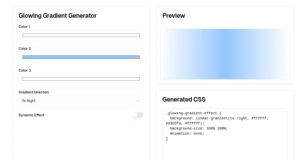 Screenshot of gradient animation generator