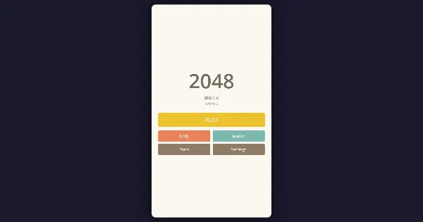 Screenshot of 2048 puzzle