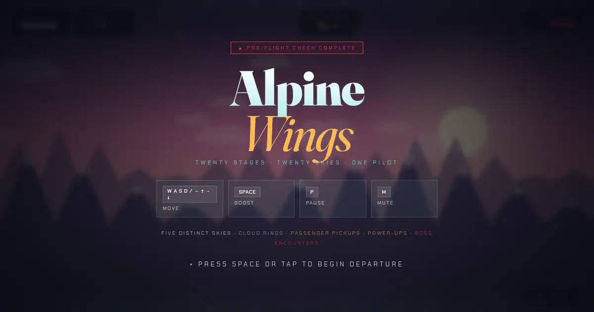 Screenshot of alpine wings