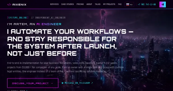 Screenshot of aixenix video skills