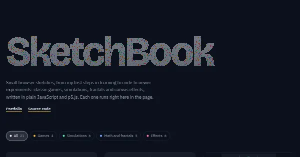 Screenshot of sketchbook