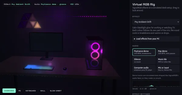 Screenshot of signalrgb effects