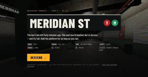 Screenshot of meridian line