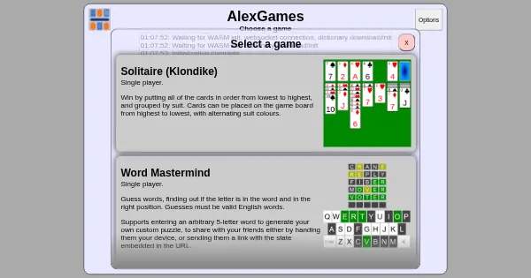 Screenshot of AlexGames