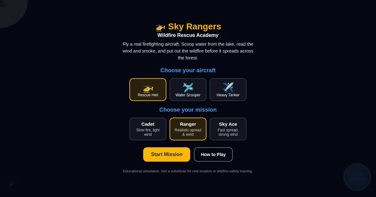 Screenshot of sky rangers wildfire rescue