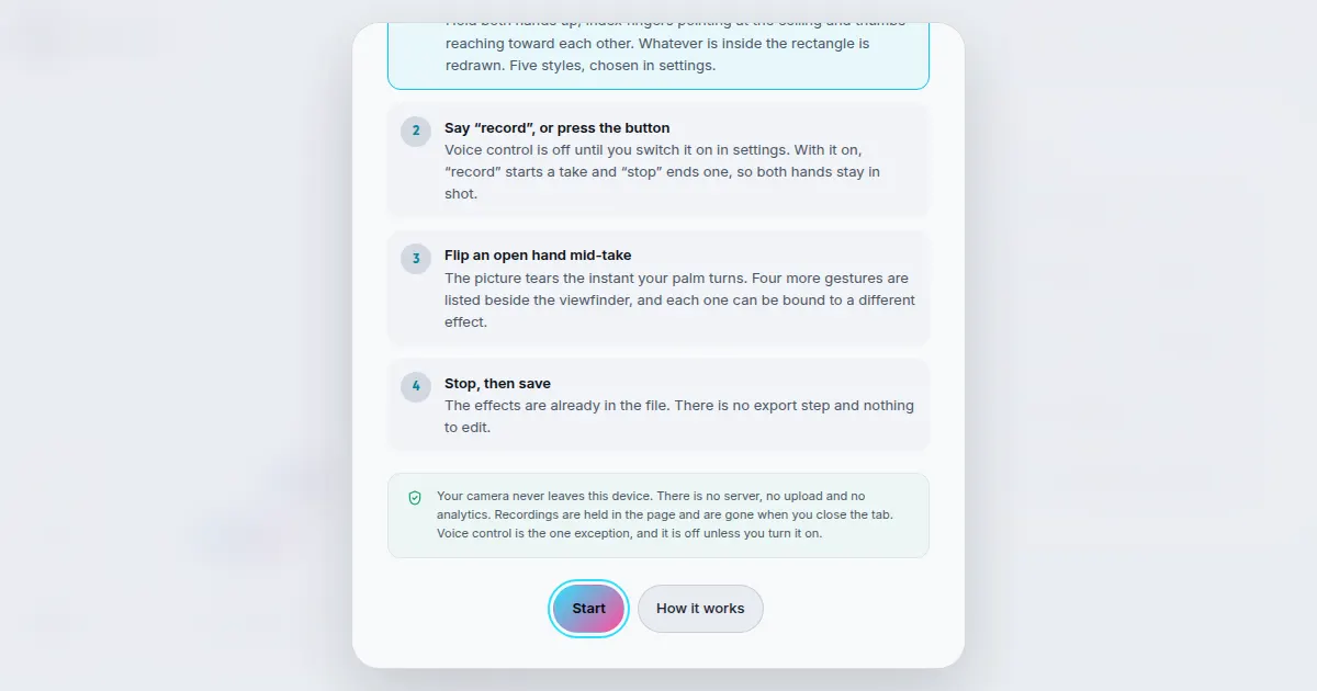 Screenshot of GESTURE FX