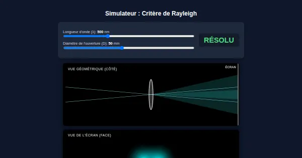 Screenshot of rayleigh criterion simulator