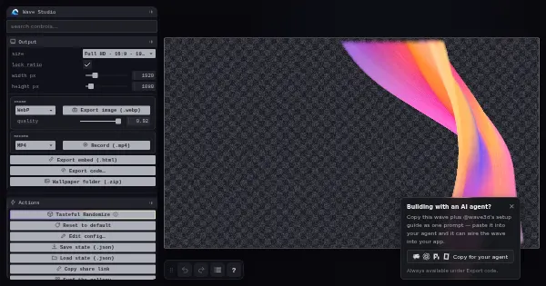 Screenshot of wave3d