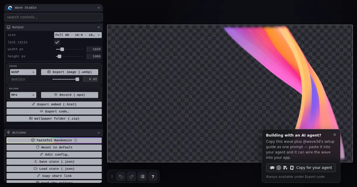 Screenshot of wave3d