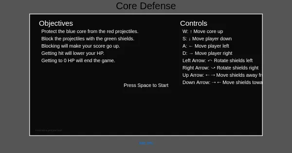 Screenshot of core defense
