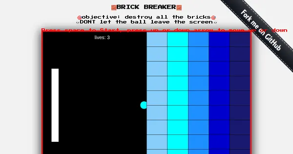 Screenshot of brickBreaker