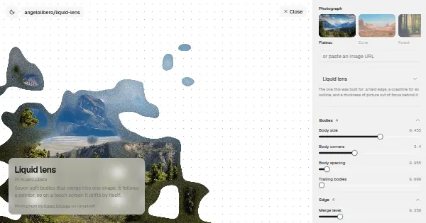 Screenshot of liquid lens