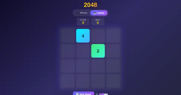 Screenshot of neon 2048
