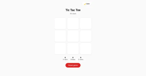 Screenshot of Tic Tac Toe