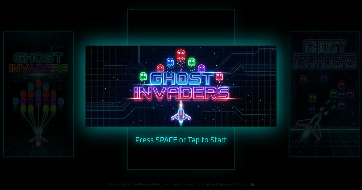 Screenshot of ghost invaders game