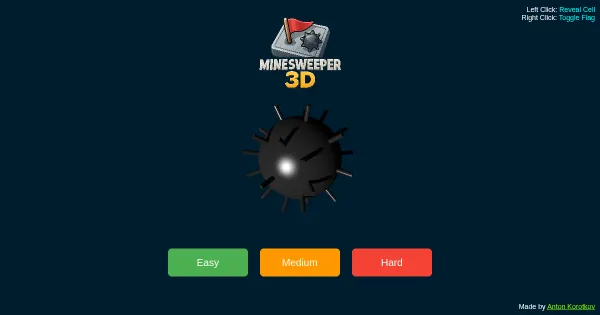 Screenshot of minesweeper 3d
