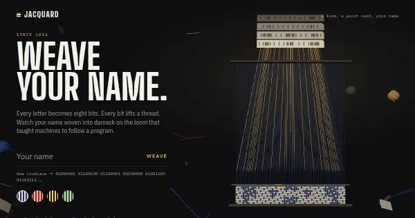 Screenshot of jacquard loom