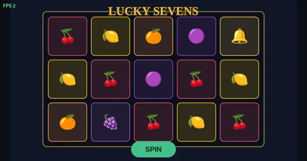Screenshot of lucky sevens slot