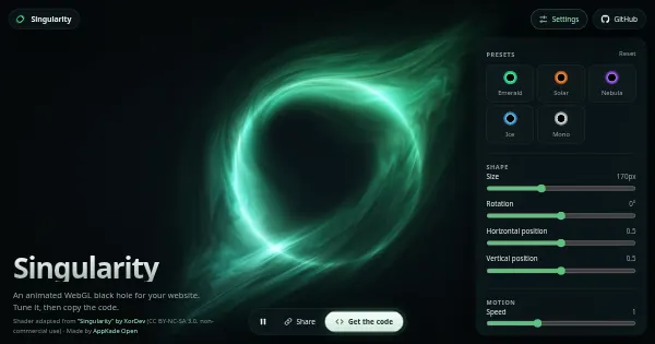 Screenshot of singularity