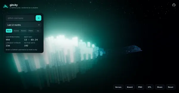 Screenshot of gitcity