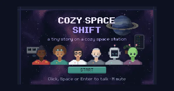 Screenshot of cozy space story kit