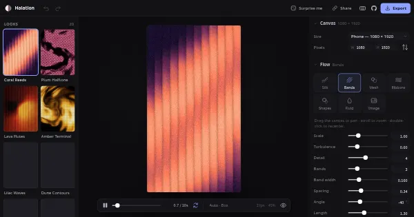 Screenshot of halation
