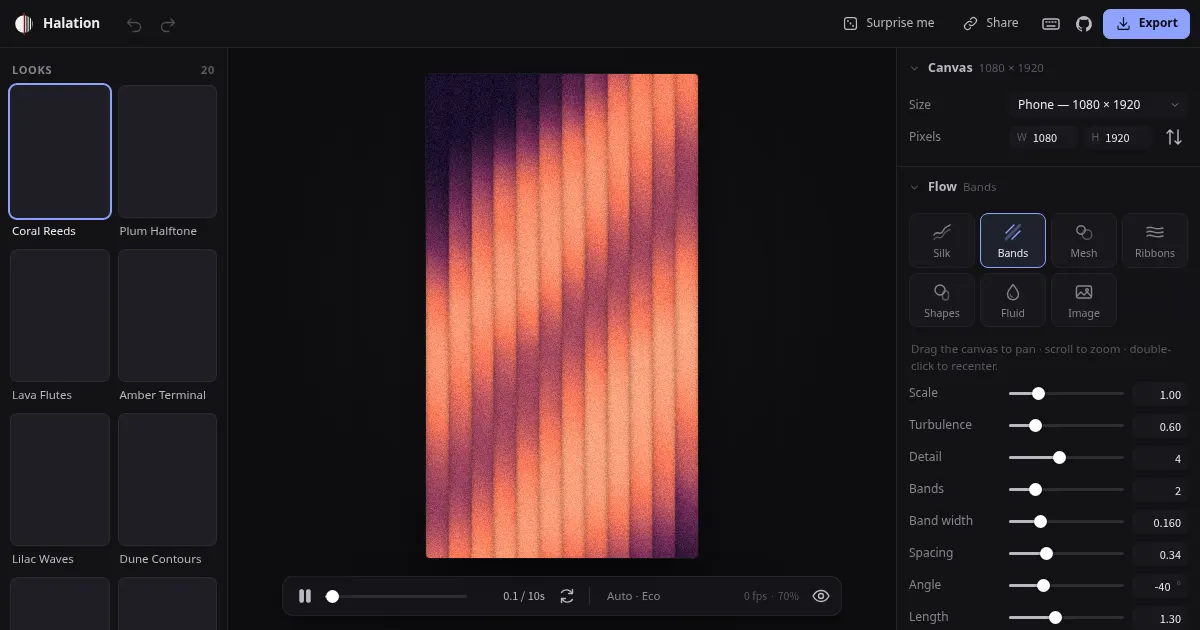 Screenshot of halation