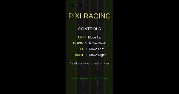 Screenshot of pixi racing