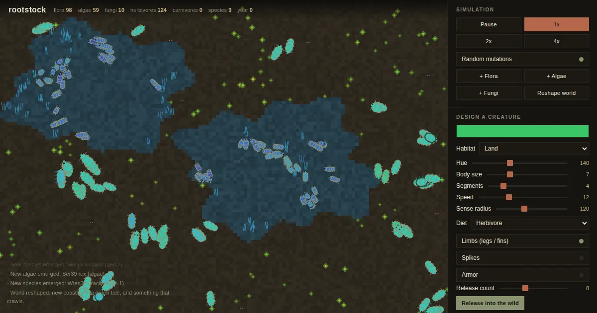 Screenshot of rootstock