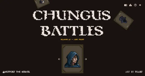 Screenshot of chungus battles frontend