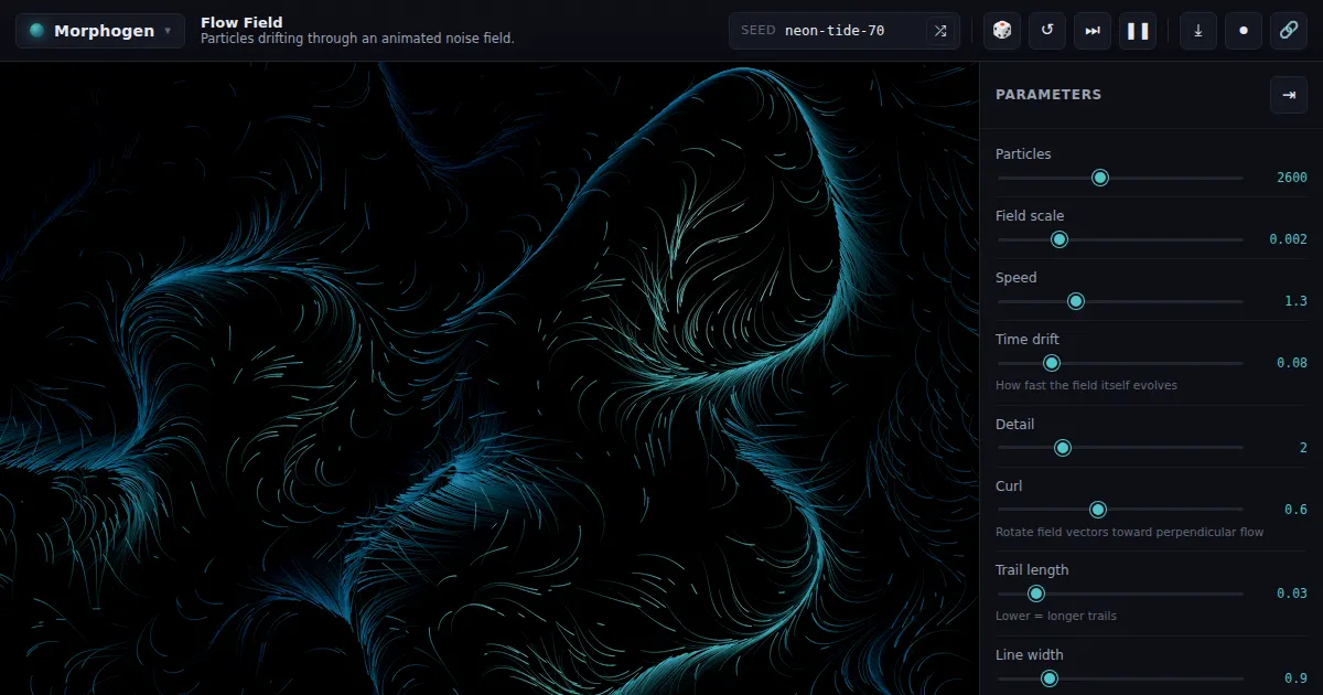 Screenshot of morphogen