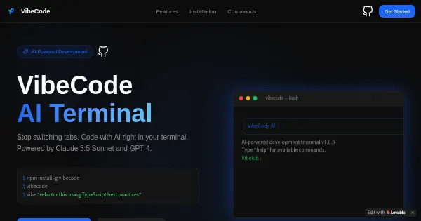 Screenshot of Vibecoder Claude