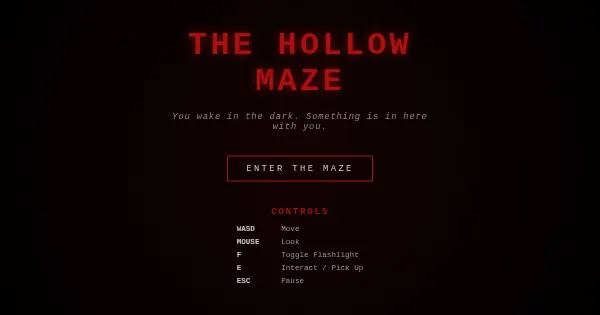 Screenshot of horror maze game